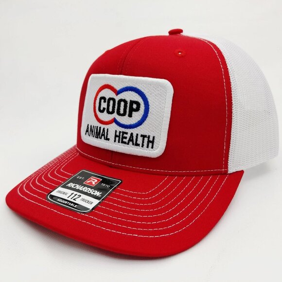 Retro RARE CO-OP Animal Health Farmer Ranch Embroidered Patch Richardson 112 80s